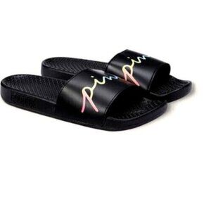 PINK Victoria's Secret Women's Black Ombre Rambo Slip-On Casual Slide Sandal 9.5